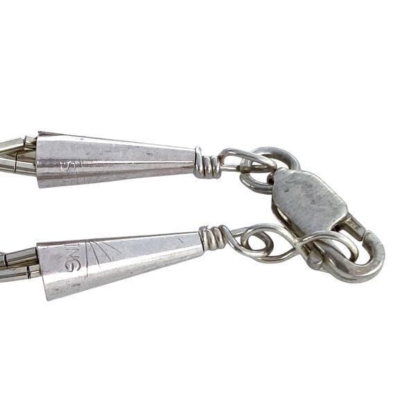 Braided White Synthetic Cat's Eye Bracelet | Sterling Liquid Silver 925 | 7" - Picture 2 of 5